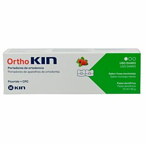 KIN OrthoKin Strawberry Mint 75ml – truskawkowo-miętowa pasta do codziennego użytku, dedykowana użytkownikom aparatów nazębnych