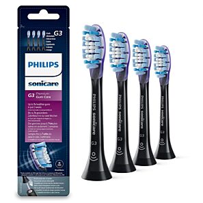 Philips Sonicare G3 Premium Gum Care – końcówki do szczoteczki sonicznej w kolorze czarnym (HX9054/33) - 4 sztuki HX9054/33