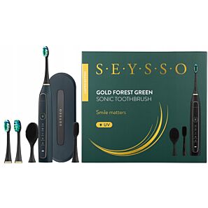 SEYSSO Gold Forest Green - szczoteczka soniczna z końcówką do oczyszczania twarzy