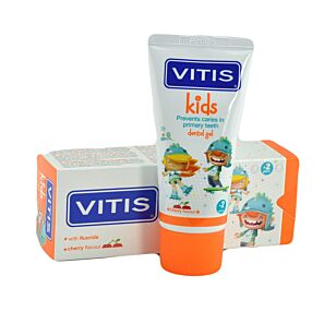 Vitis Kids – pasta do zębów o smaku wiśniowym dla dzieci w wieku powyżej 2. roku życia 50 ml