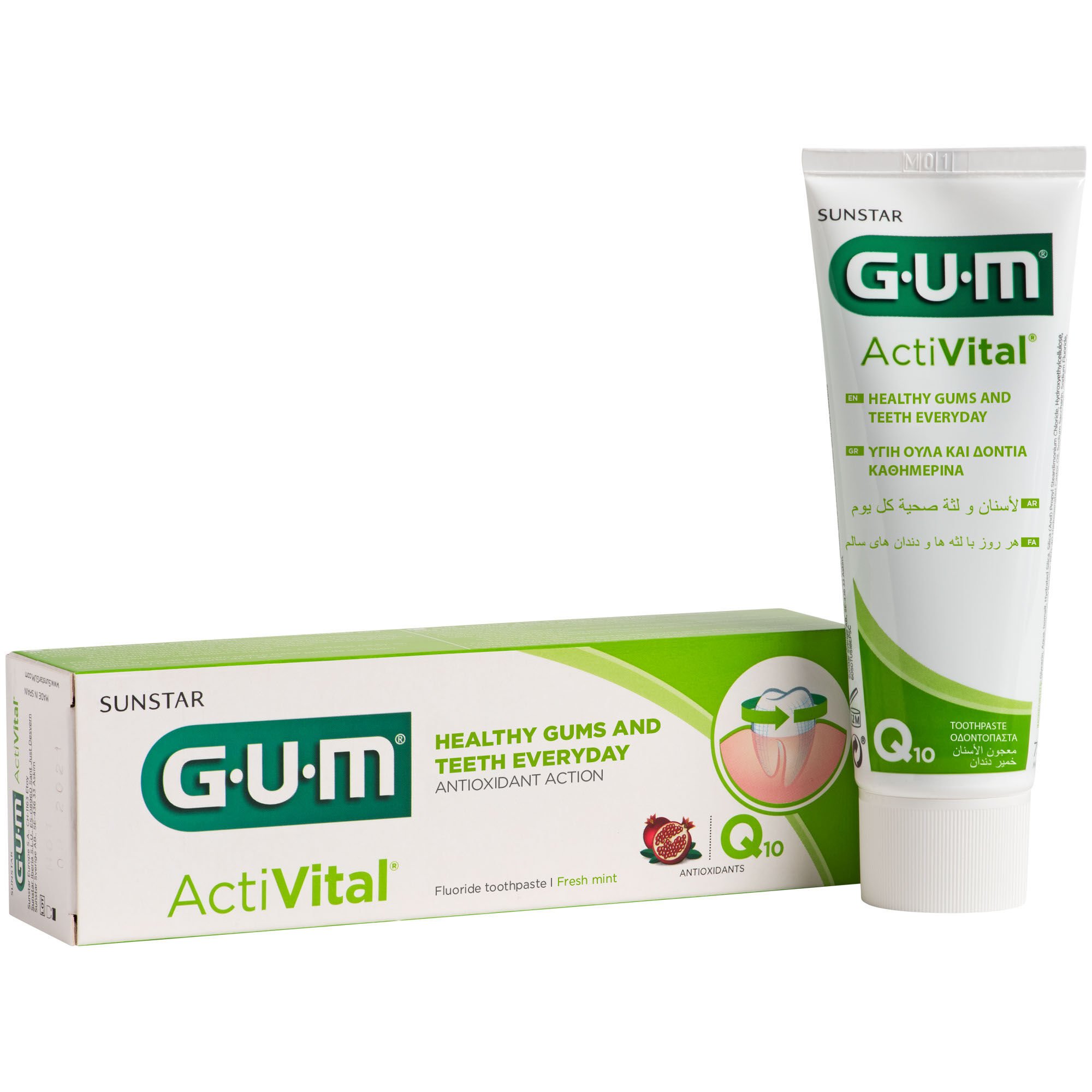 GUM GUM Butler 6050 ActiVital - pasta wspierająca zdrowie dziąseł z koenzymem Q10 i wyciągiem z granatu (75 ml) — Składniki i ocena