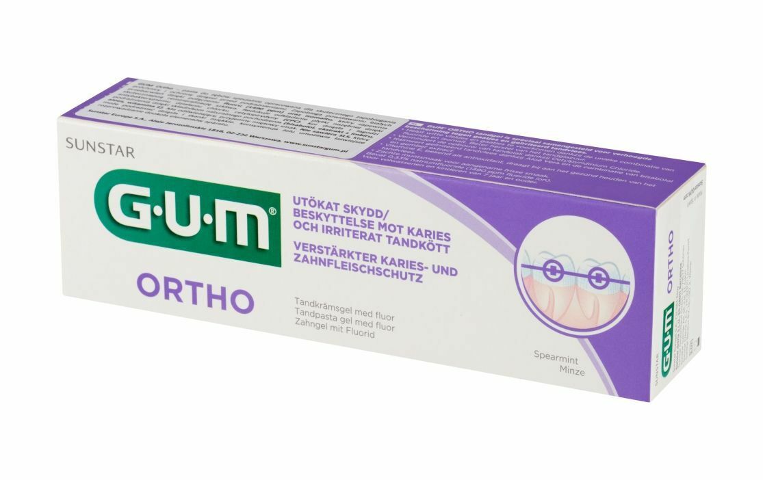 GUM GUM Butler Ortho (3080) 75ml - pasta do zębów przeciwdziałająca próchnicy oraz kojąca podrażnioną jamę ustną — Składniki i ocena