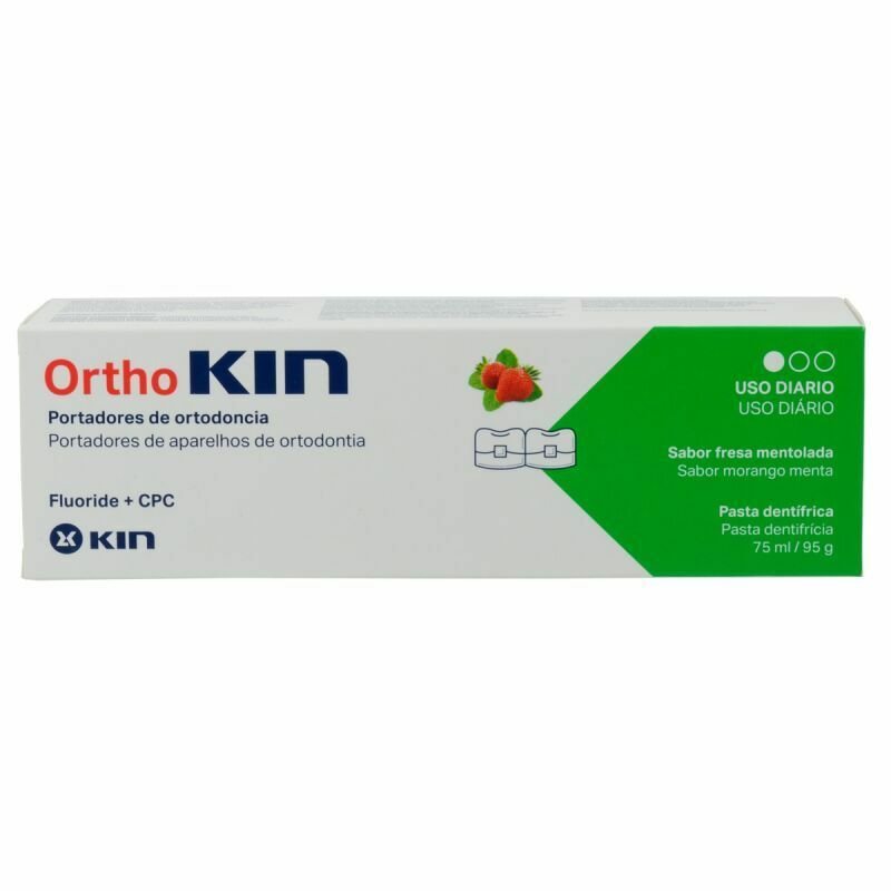 KIN OrthoKin Strawberry Mint 75ml – truskawkowo-miętowa pasta do codziennego użytku, dedykowana użytkownikom aparatów nazębnych — Składniki i ocena