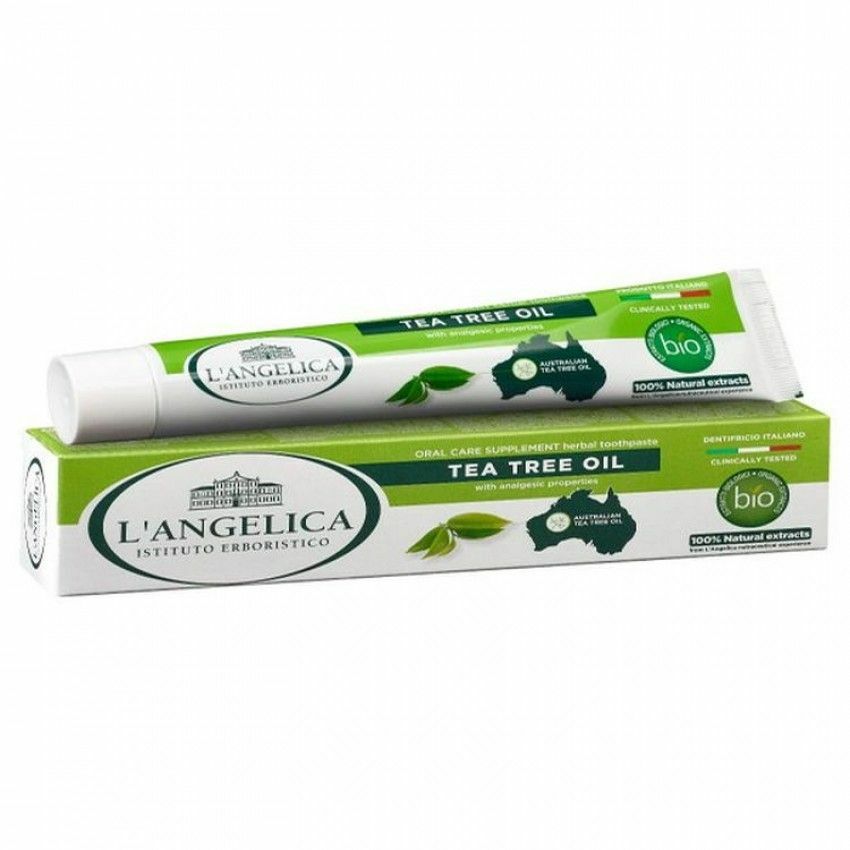 Nieznana L’Angelica Tea Tree Oil 75ml – Naturalna pasta do zębów z olejkiem z drzewa herbacianego