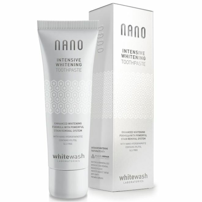 Nano WhiteWash Nano WhiteWash Intensive Whitening 75ml - Intensywnie wybielająca pasta do zębów z formułą Enamel Care Technology — Składniki i ocena