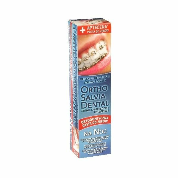 Nieznana Ortho Salvia Night 75ml – pasta do zębów dla osób noszących aparaty ortodontyczne, do stosowania na noc