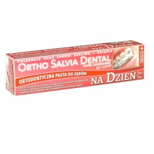 Nieznana Ortho Salvia Day 75ml – pasta do zębów dla osób noszących aparaty ortodontyczne, do stosowania za dnia