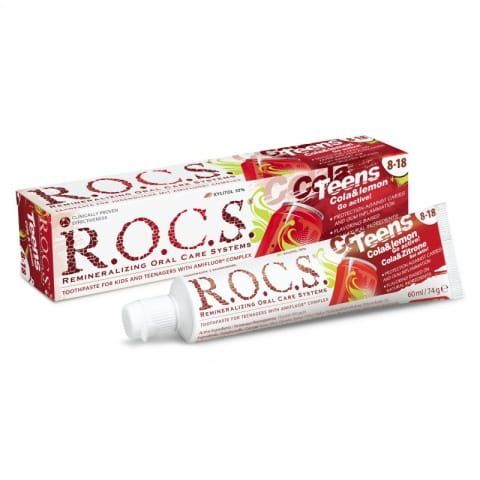 ROCS Pasta dla dzieci (8-18 lat) o smaku coli z cytryną Rocs Teens Cola&Lemon 60ml — Składniki i ocena
