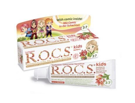 Nieznana Pasta dla dzieci (3-7 lat) bez fluoru Rocs Kids Barberry 35ml — Składniki i ocena