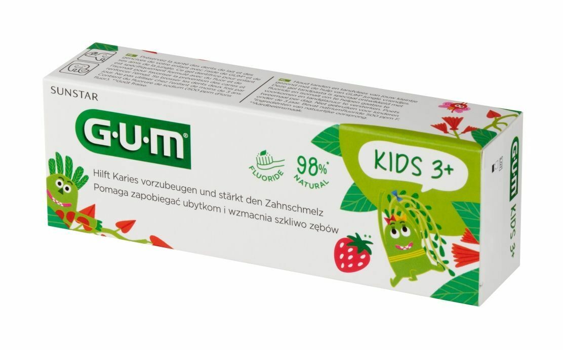 Sunstar Sunstar GUM KIDS 3+ – pasta do zębów dla dzieci  o smaku truskawkowym, 50 ml — Składniki i ocena