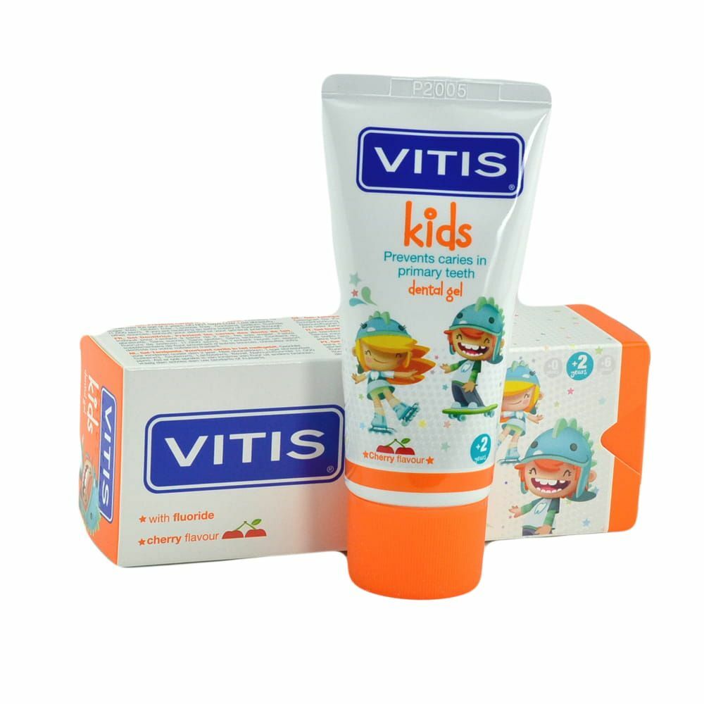 Vitis Vitis Kids – pasta do zębów o smaku wiśniowym dla dzieci w wieku powyżej 2. roku życia 50 ml — Składniki i ocena