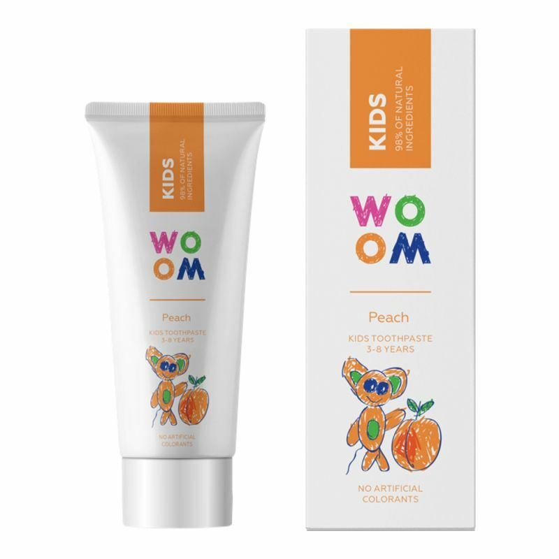 Woom WOOM Kids Peach (3-8 lat) - pasta o smaku brzoskwiniowym dla dzieci 50 ml — Składniki i ocena