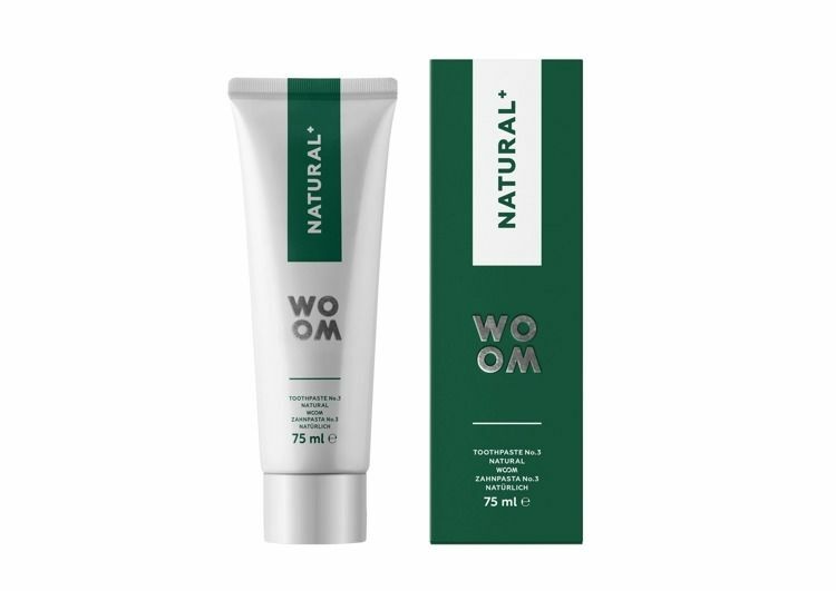 Woom WOOM Natural+ 75 ml – naturalna pasta do zębów o działaniu antybakteryjnym