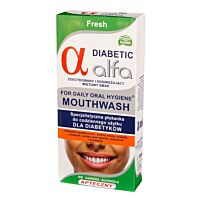 Alfa Diabetic Fresh 200 ml – mocno miętowy płyn do płukania jamy ustnej dla diabetyków