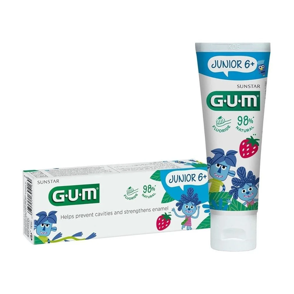 Sunstar GUM Junior 6+ – pasta do zębów dla dzieci o smaku truskawkowym 50 ml