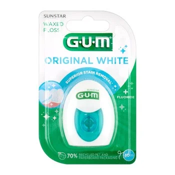 Usuwająca przebarwienia nić dentystyczna  GUM Original White 2040 (30m)