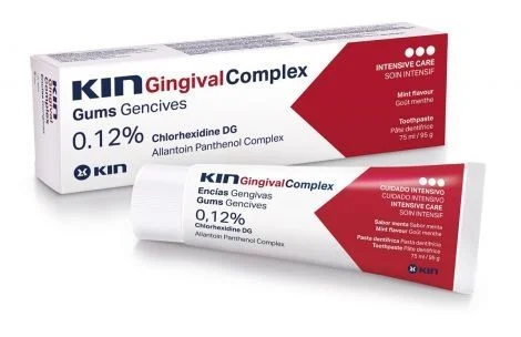 KIN Gingival 75ml – pasta do zębów z 0,12 chlorheksydyny, przeciwdziałająca chorobom dziąseł oraz przyzębia