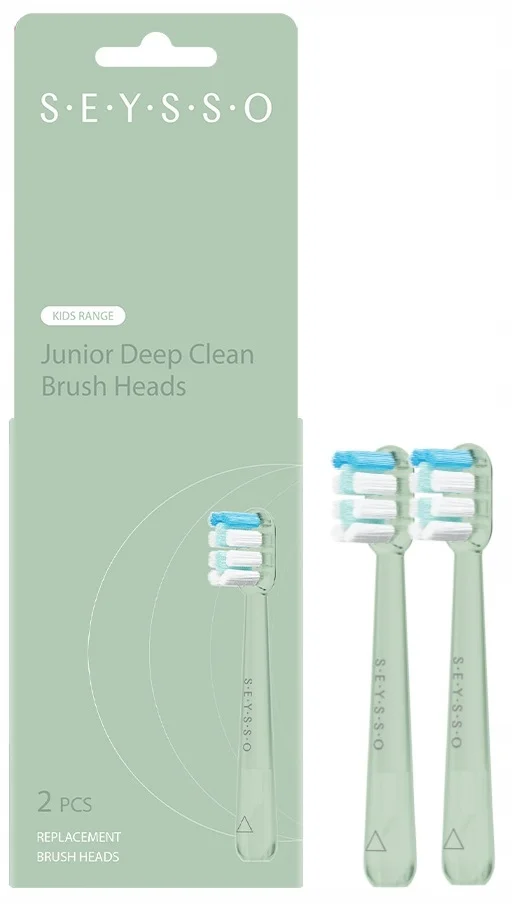 SEYSOO Junior Deep Clean Green – końcówki wymienne do szczoteczki sonicznej SEYSSO Junior 2 szt.