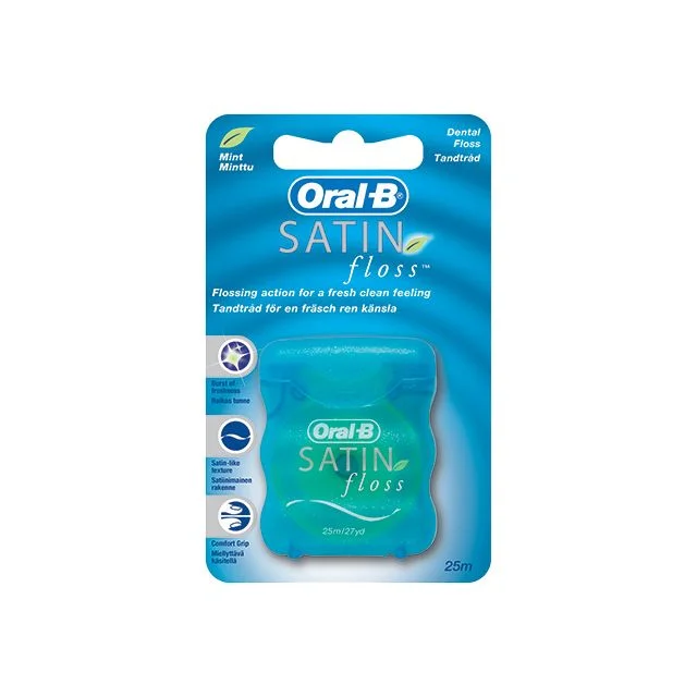 Nić dentystyczna miętowa Oral-B Satin Floss 25 m
