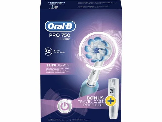 Szczoteczka elektryczna ORAL-B Braun Pro 750 Sensi UltraThin z etui