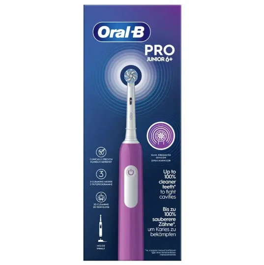 Oral-B Junior – szczoteczka elektryczna dla dzieci powyżej 6. roku życia – fioletowa