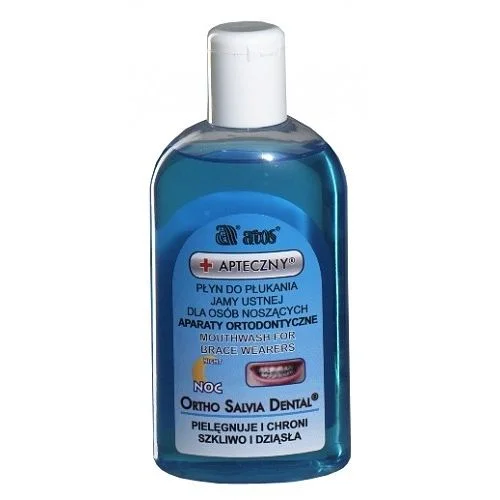 Ortho Salvia Dental Night - Aktywny płyn do płukania jamy ustnej dla osób noszących aparaty ortodontyczne 200 ml