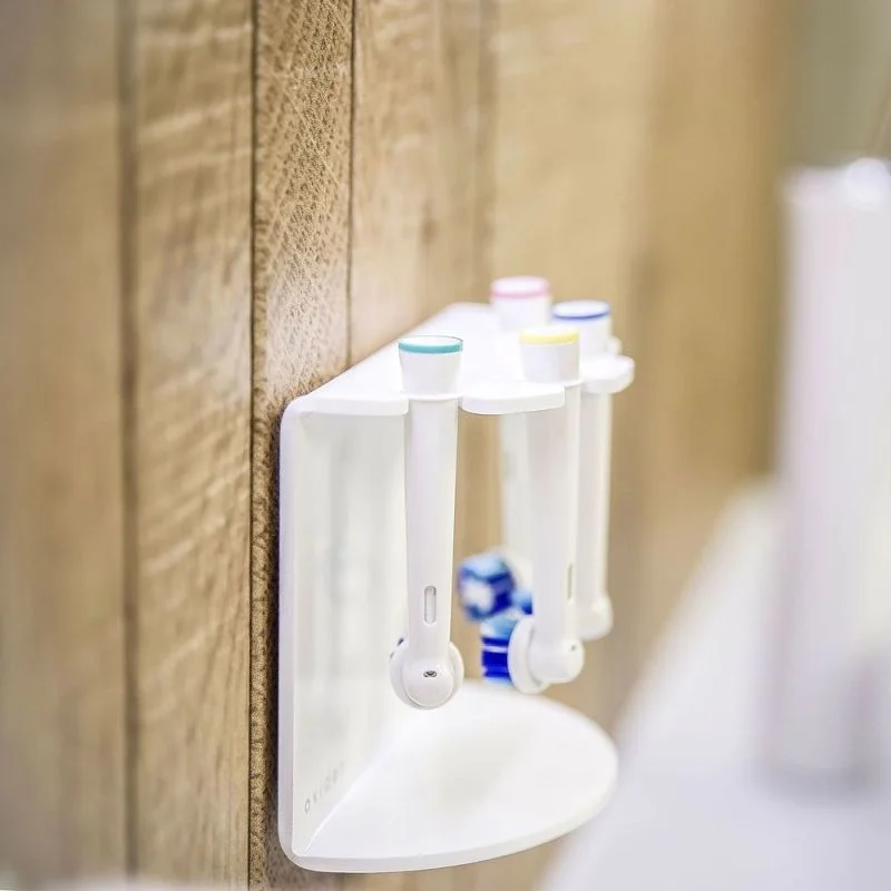OVIDEN® Ovi-One WHITE uchwyt na 4 końcówki do szczoteczek elektrycznych rotacyjnych, sonicznych oraz ultradźwiękowych – kolor biały