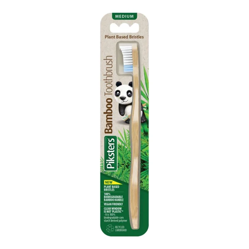 PIKSTERS Bamboo Medium – biodegradowalna szczoteczka do zębów z bambusa