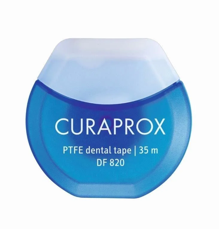 Taśma dentystyczna z chlorheksydyną Curaprox DF 820 PTFE Floss Tape 35m