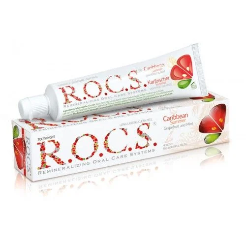 Remineralizująca pasta o smaku miętowo-grejpfrutowym Rocs Grapefruit & Mint 60ml