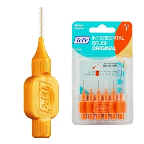 Szczoteczki międzyzębowe z bioplastiku TePe Original 6 szt. pomarańczowe – 0.45 mm