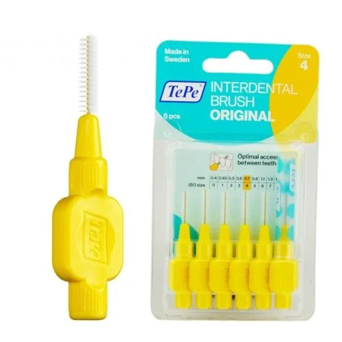 Szczoteczki międzyzębowe z bioplastiku  TePe Original 6 szt. żółte – 0.7 mm