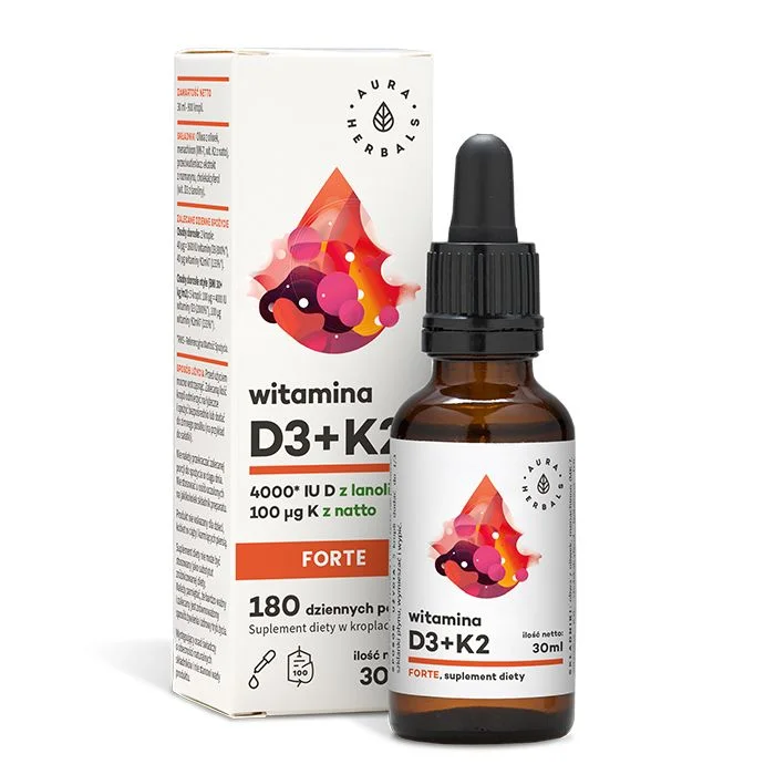 Aura Herbals Witamina D3 4000 IU + K2 FORTE – krople 30 ml