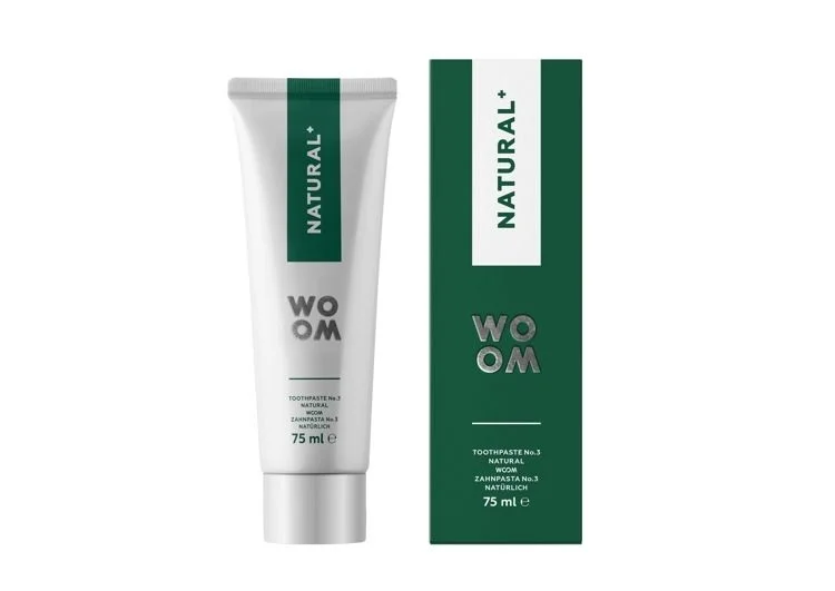WOOM Natural+ 75 ml – naturalna pasta do zębów o działaniu antybakteryjnym