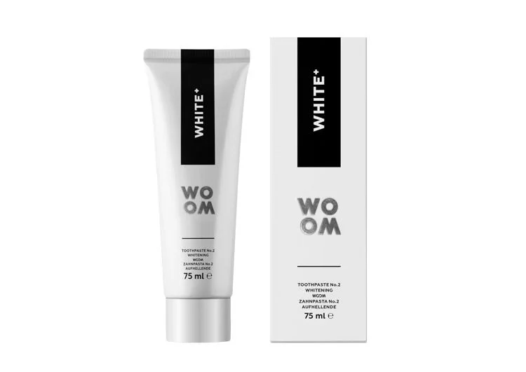 WOOM White+ 75 ml – wybielająca pasta do zębów o działaniu odświeżającym i wzmacniającym szkliwo